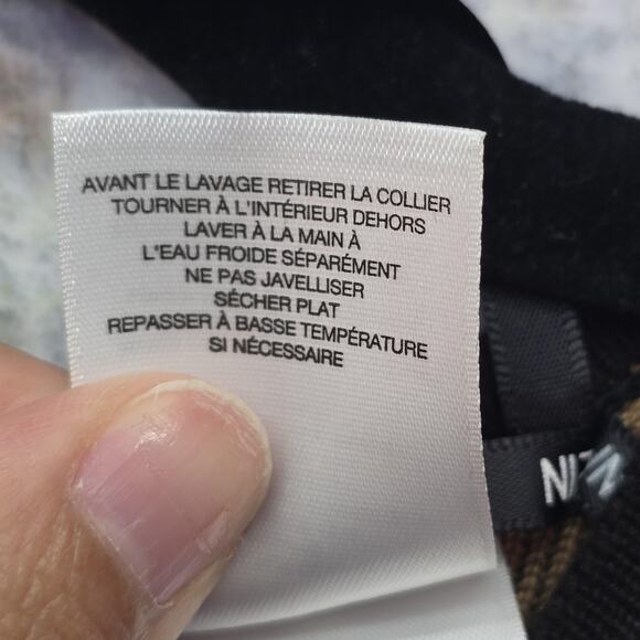 Anne Klein Poncho Cape Womens Medium Black Tan Knit Old Money Equestrian Boho - Picture 8 of 14